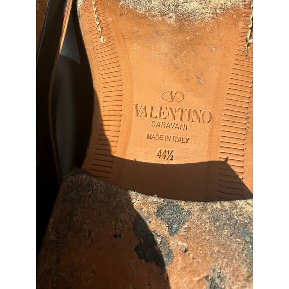 Valentino Garavani Black Leather B0990MY Derby Shoes